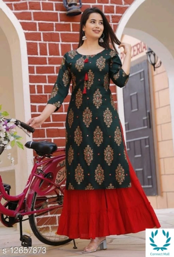 Printed Kurti with Sharara Set - XL